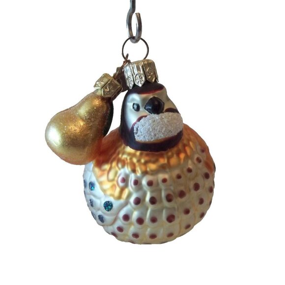 Vintage Department 56 Partridge in a Pear Tree Glass Christmas Ornament, No Box - Picture 1 of 3